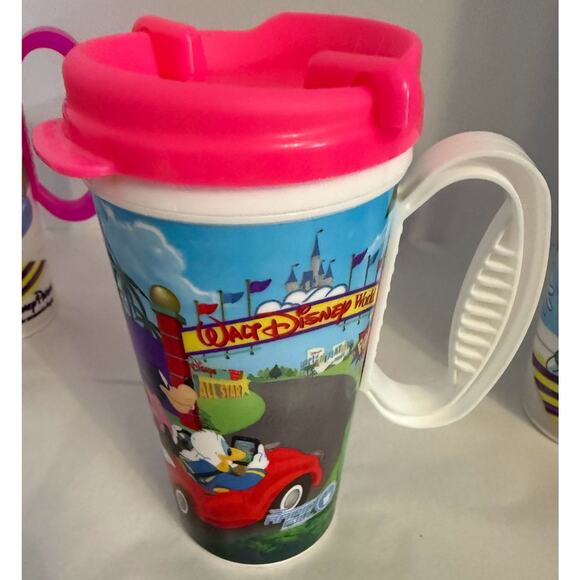 4 Whirley Warren Disney World Travel Mugs Handle Lid - Picture 5 of 9